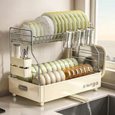 Kitchen Dish Storage Shelf, Multifunctional Countertop Organizer, Detachable Easy-Clean Plate Rack, Durable Sturdy Design
