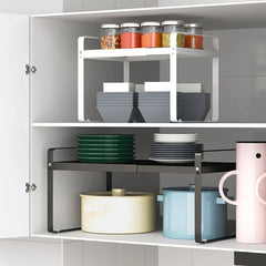 Kitchen Storage Layered Shelf Microwave Rack Standing Countertop Retractable Condiment Oven Organizer Kitchen Accessories