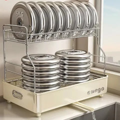 Kitchen Dish Storage Shelf, Multifunctional Countertop Organizer, Detachable Easy-Clean Plate Rack, Durable Sturdy Design