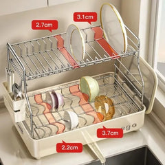 Kitchen Dish Storage Shelf, Multifunctional Countertop Organizer, Detachable Easy-Clean Plate Rack, Durable Sturdy Design