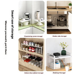 Kitchen Storage Layered Shelf Microwave Rack Standing Countertop Retractable Condiment Oven Organizer Kitchen Accessories