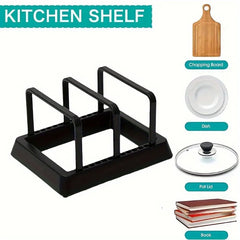 Kitchen Organizer Pot Pan Rack Dish Plate Holder Shelf Cooking Dish Tray Storage Stand Rack Kitchen Accessories